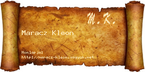 Maracz Kleon névjegykártya